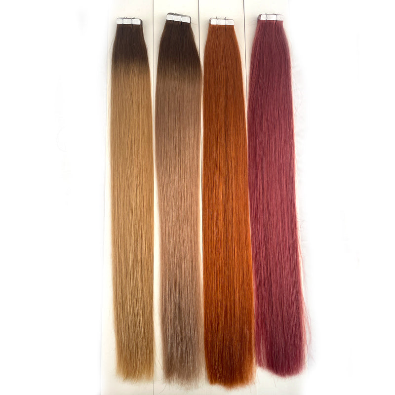 Tape in Hair Extensions Human Hair  Straight Remy Human Hair Seamless Skin Weft Hair Extensions