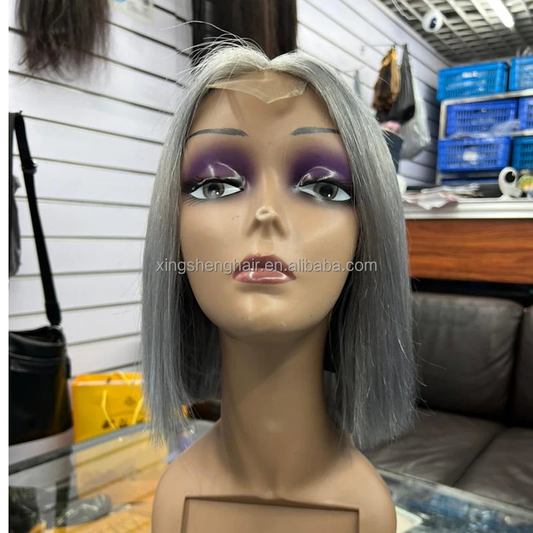 2x6 #Silvery Color Bob Wigs Brazilian Human Hair