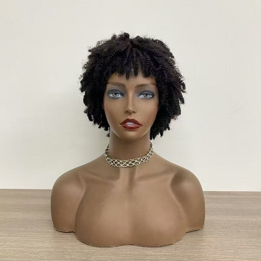 Kinky Curl Short High Density Dreadlock 100% Human Hair  Wigs Wholesale Price