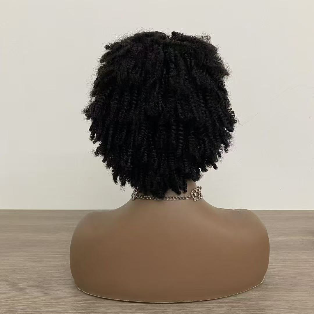 Kinky Curl Short High Density Dreadlock 100% Human Hair  Wigs Wholesale Price