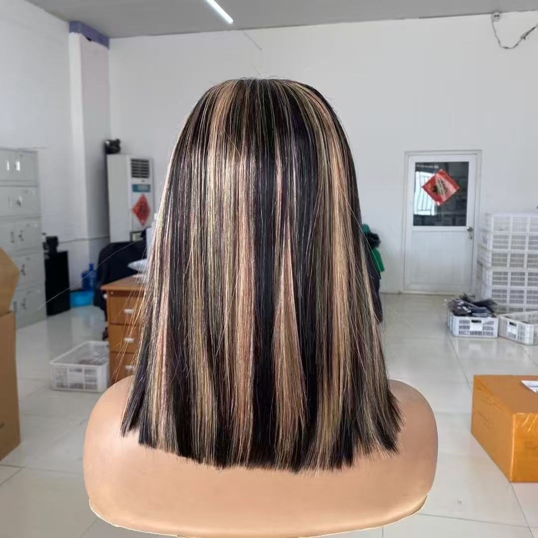 5x5 Lace Closure Bob Wig Piano Color Brazilian Human Hair High Quality Wig