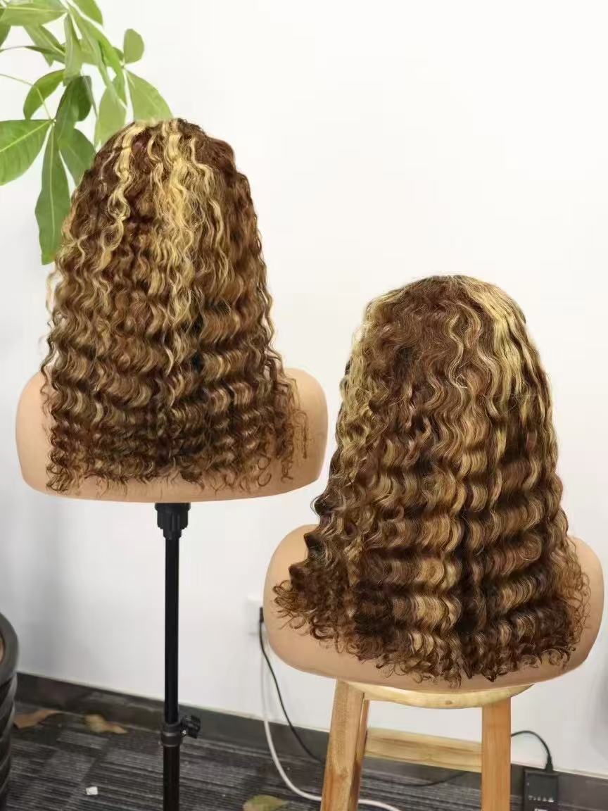 200% Deep Wave 13x6 HD Lace Frontal Wig Brazilian Curly Human Hair Wigs for Women 9x6 Lace Front Human Hair Wig Pre Plucked