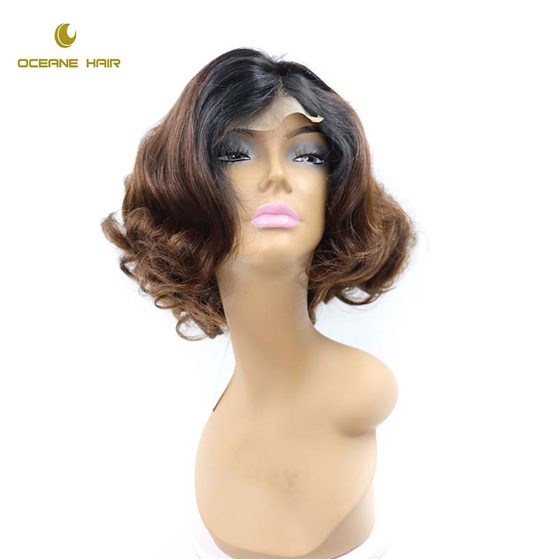 100% Human Hair 10 Inches Bouncy Curly 2x6 Lace Frontal Wigs