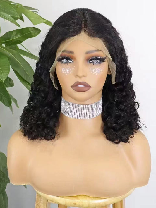 100% Human Hair 12“-18” Inches Roma Curly 13*4 Lace Frontal Wigs