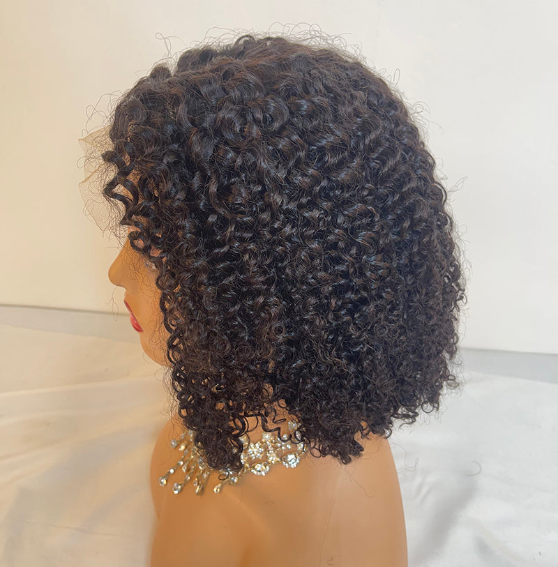 100% Human Hair Kinky Curly 4x4 Lace Closure Wig