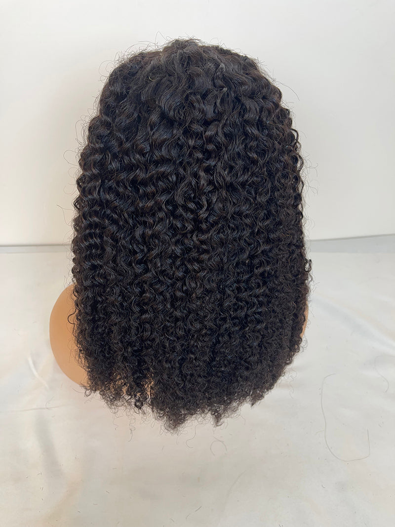 13x4 Lace Front Wig Jerry Curly 16Inch Pre Plucked Braided Knots