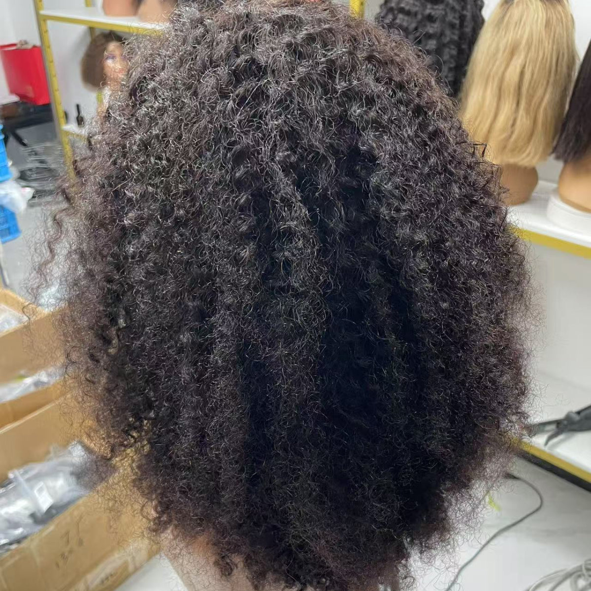 Hot sell Afro kinky curly 13x4 Lace Frontal wig 100% Human Hair