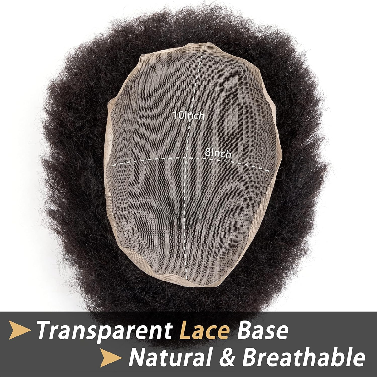 Afro Toupee for Men Full Lace Toupee Wig Human Hair 8x10 Size