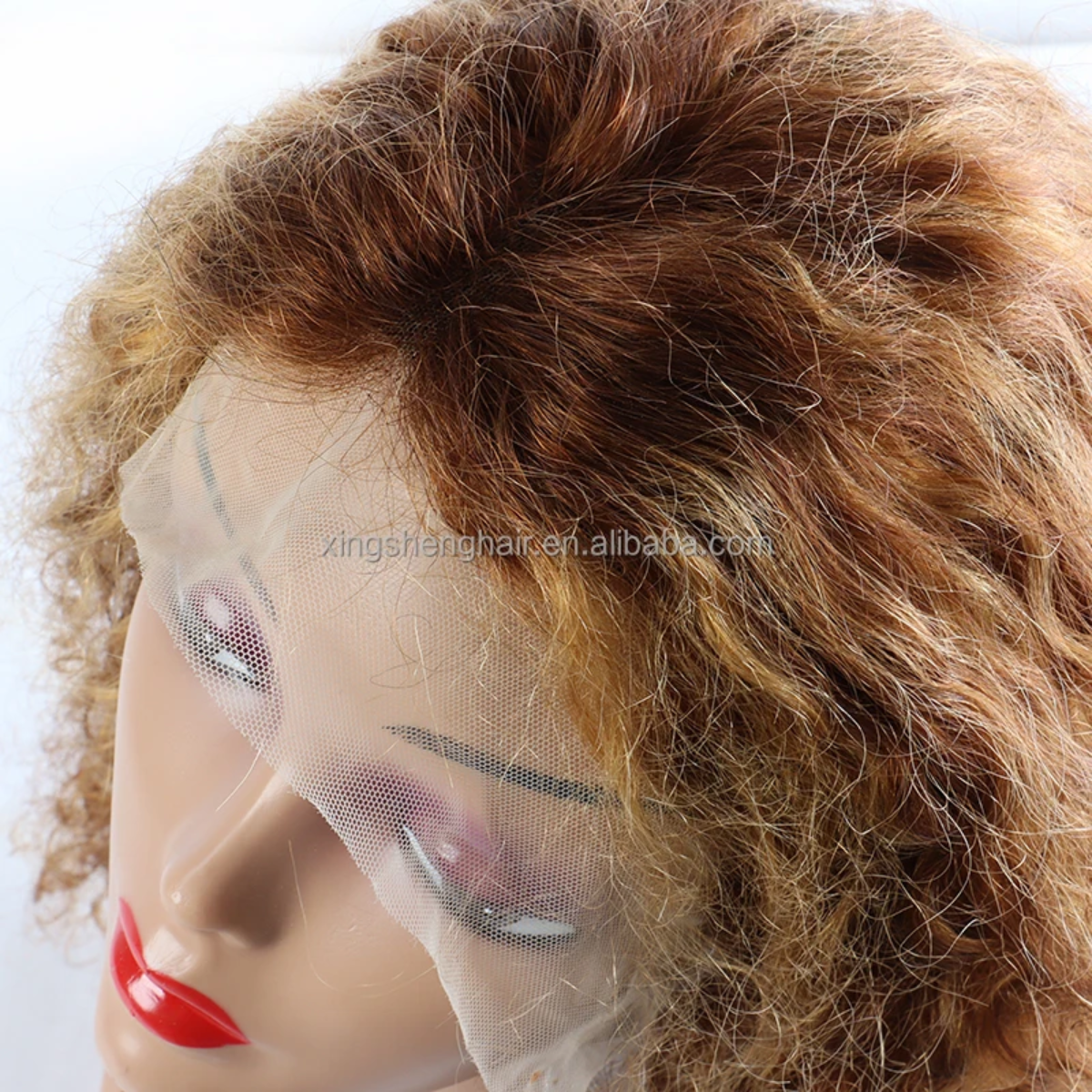 13x4 Lace Frontal Human Hair Wigs Remy Curly P4/27 Colored Wig Human Hair