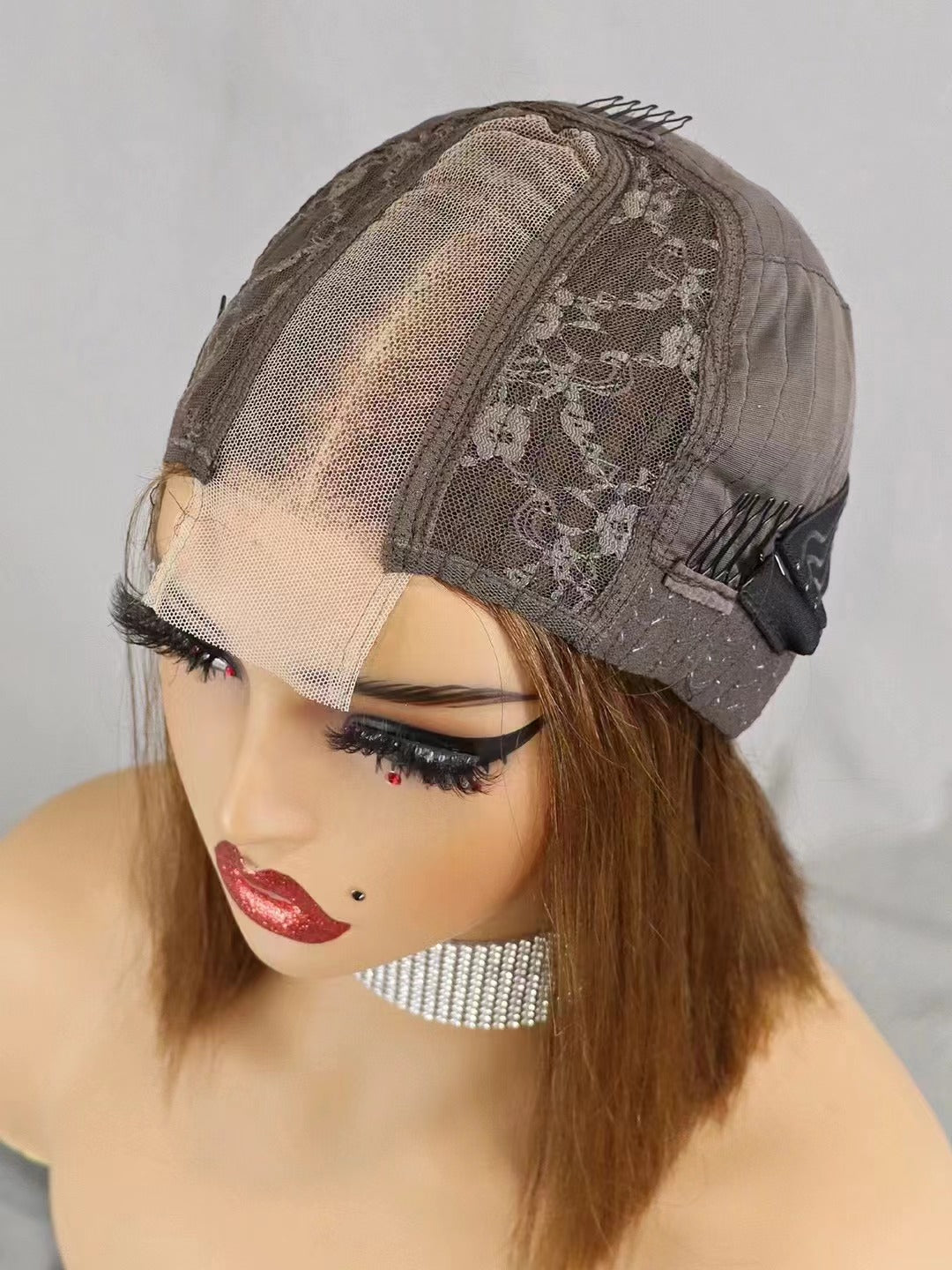 2x6 lace closure  #4 color  human hair Bob wig
