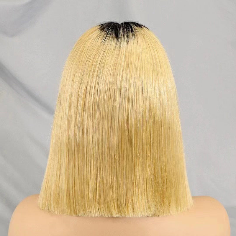 2×6 Lace  #1BT27  Human Hair Bob Wig