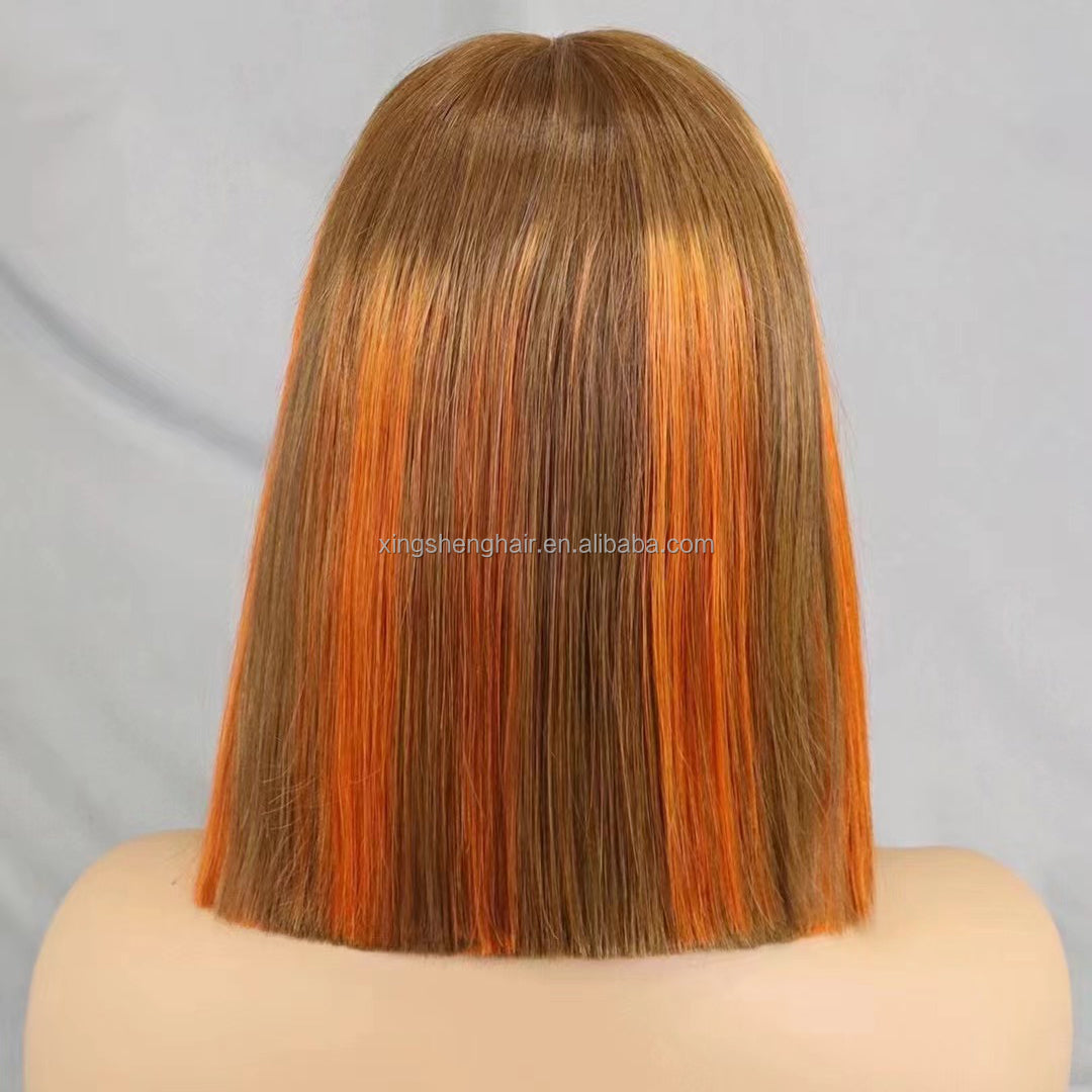 2×6 Lace  P4/350 Color Human Hair  Bob Wig