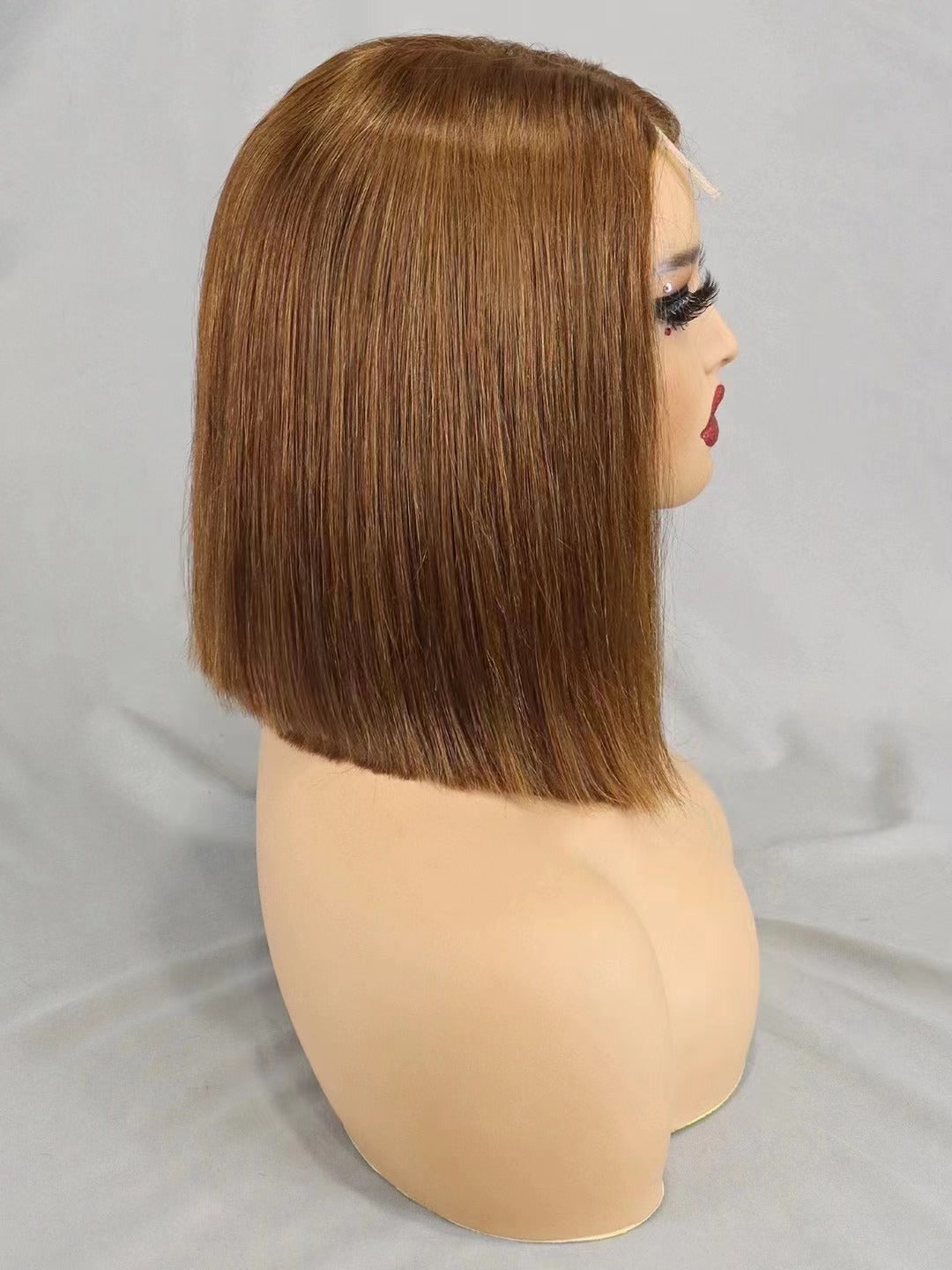 2x6 lace closure  #4 color  human hair Bob wig