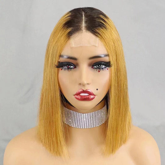 2×6 Lace #1BT30  Human Hair Bob Wig