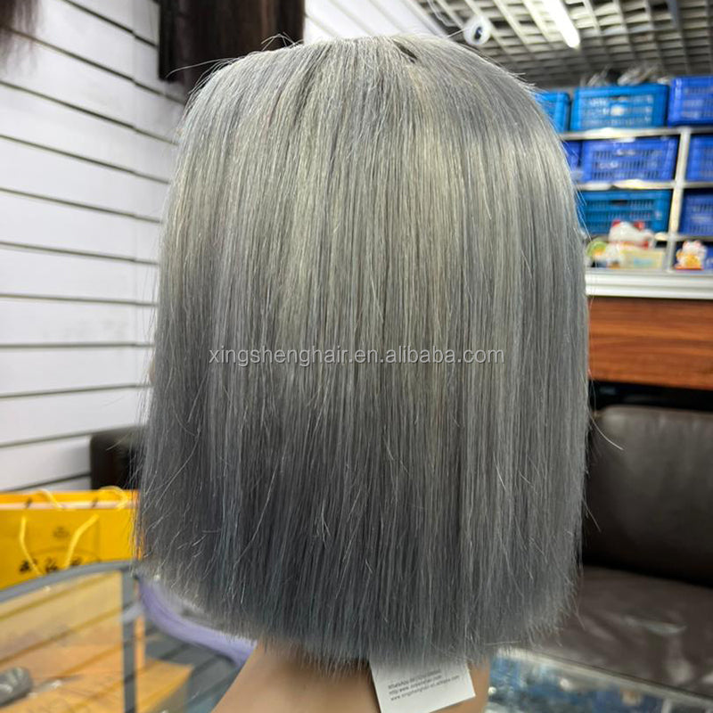 2x6 #Silvery Color Bob Wigs Brazilian Human Hair