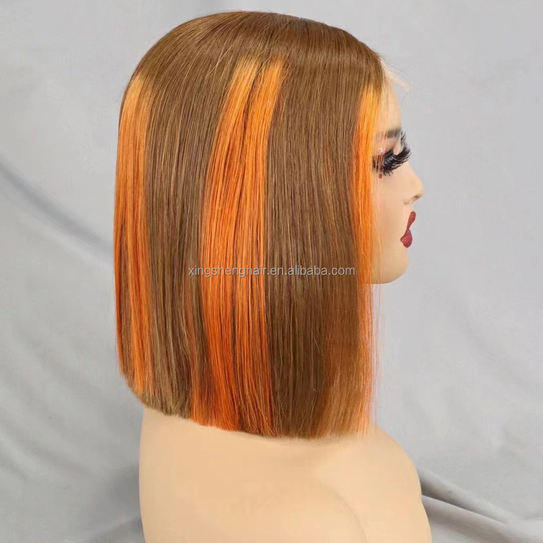 2×6 Lace  P4/350 Color Human Hair  Bob Wig