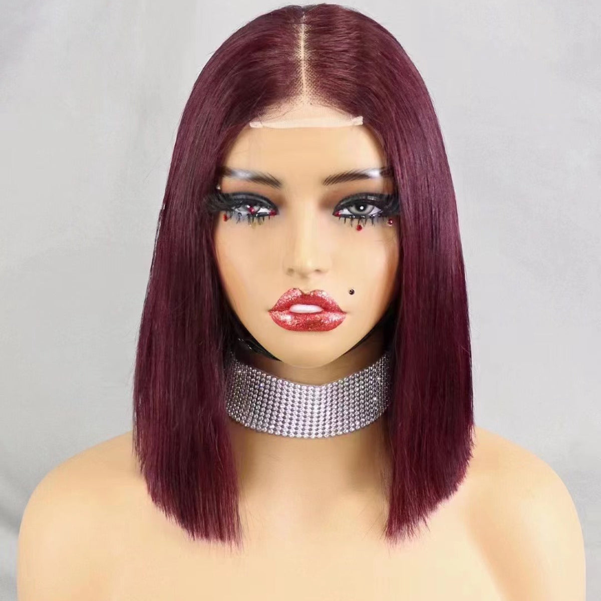 2x6 lace closure #99J human hair Bob wig