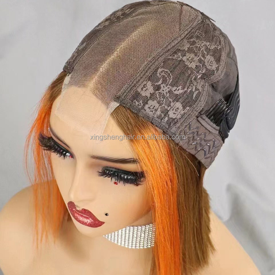 2×6 Lace  P4/350 Color Human Hair  Bob Wig