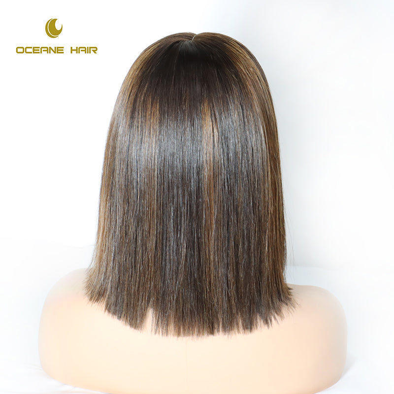 Raw Vietnamese Hair bob Sdd Bone Straight Hair with Frontal hd Lace Closure Wigs for Black Women
