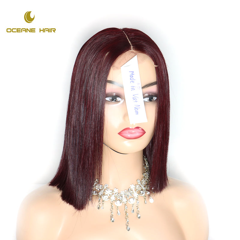 Wholesale Vietnamese bob wigs human hair Transparent Lace for Black Women