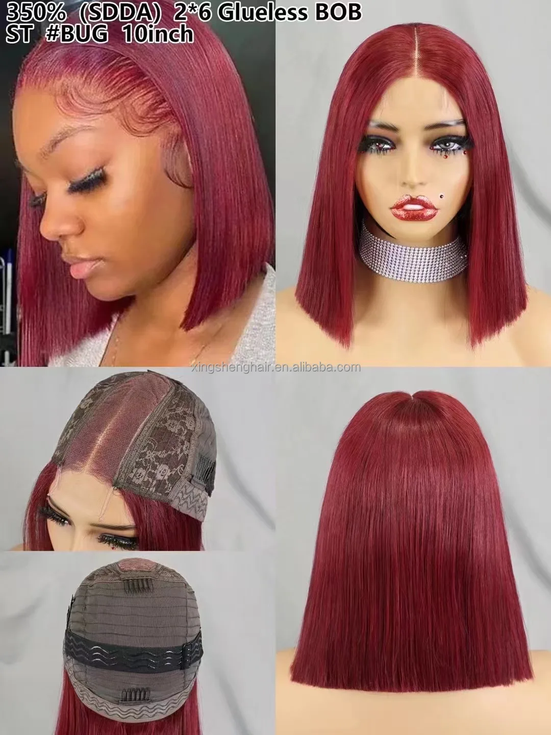 2x6 Lace BUG Color Human Hair Bob Wig