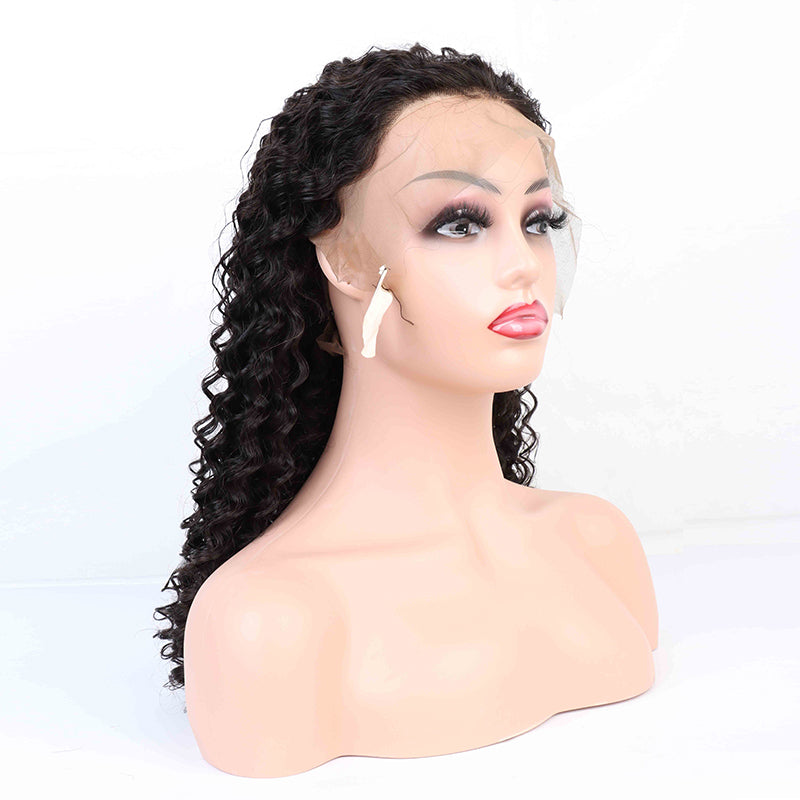 13x6 lace frontal wig deep wave wigs Brazlian human hair for women