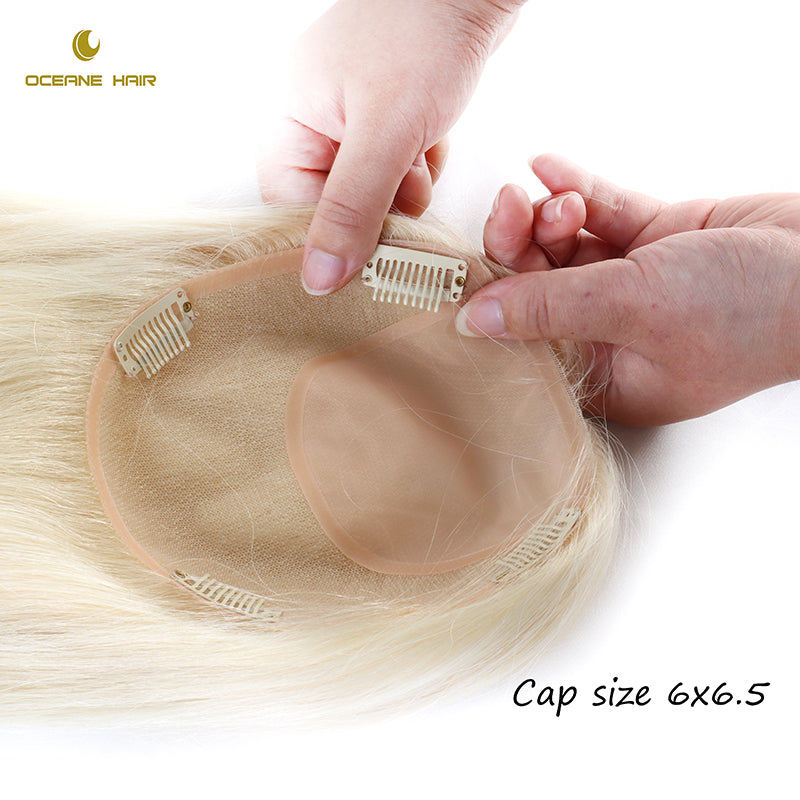 5.25"x5.75" silk base  human hair topper