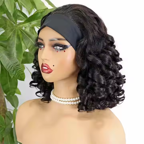 Wholesale Raw Brazilian Loose Body Human Hair headband Wig Natural black Color Human Hair Wigs