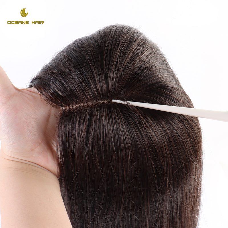 5.25"x5.75" silk base  human hair topper