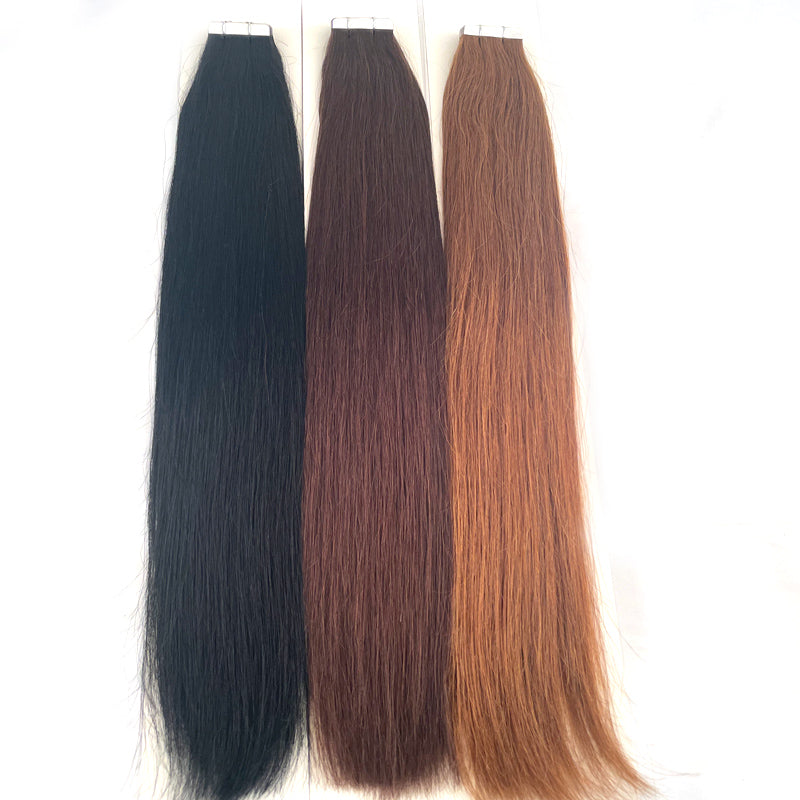 Tape in Hair Extensions Human Hair Double Stitched Real Human Hair Extensions Lightweight Invisible Thick Ends Tape in Hair Piece