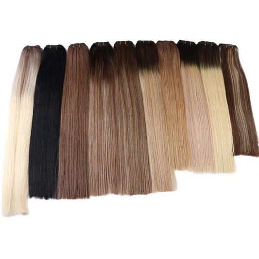 Double Drawn Colorful Hair Weft 100% Human Hair Various Color