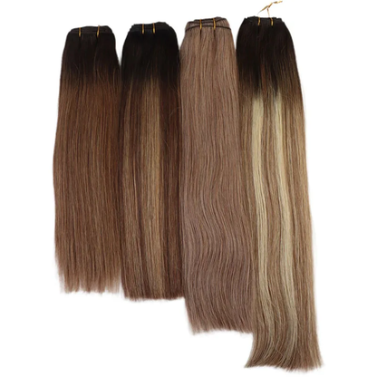 Double Drawn Colorful Hair Weft 100% Human Hair Various Color