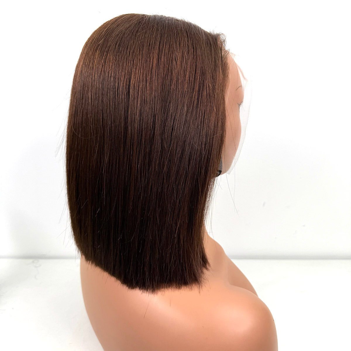 13*4 Bob Wig Transparent Lace #4 Brazilian Human Hair 10Inches