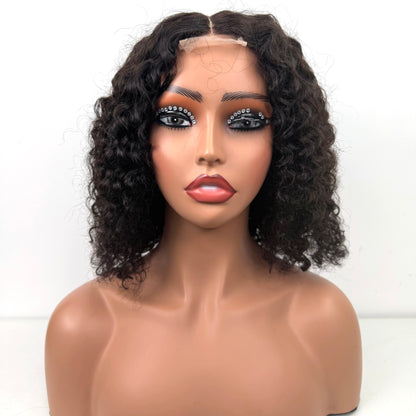 2*6 Curly Bob Wig 12Inches Natural Color 100% Human Hair