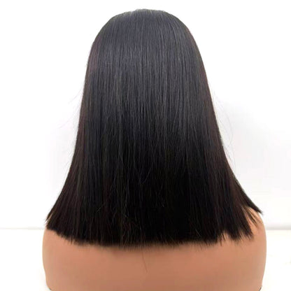 12Inches Headband Bob Wig Raw Human Hair Straight Hair