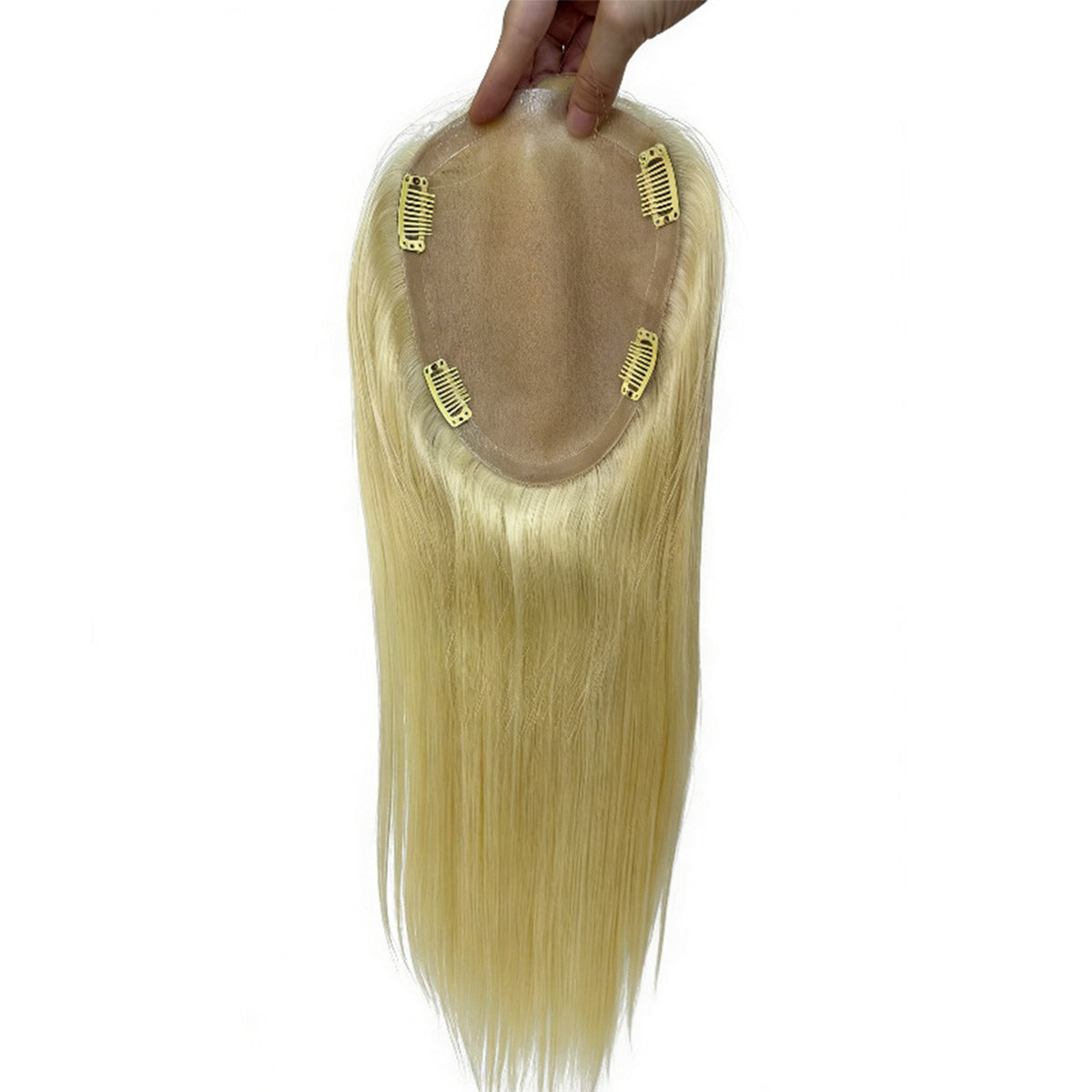High density silk base 3"x5",4"x5", 5"x6",6"x7" hair toppers in blonde #613 color for thin hair
