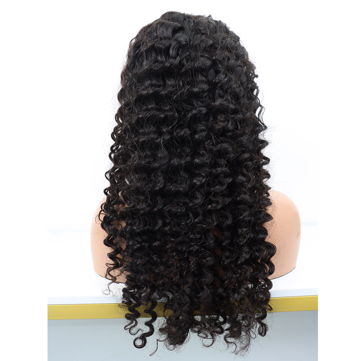 13x4 Deep Curly Lace Frontal Wigs Natural Black Transparent Lace