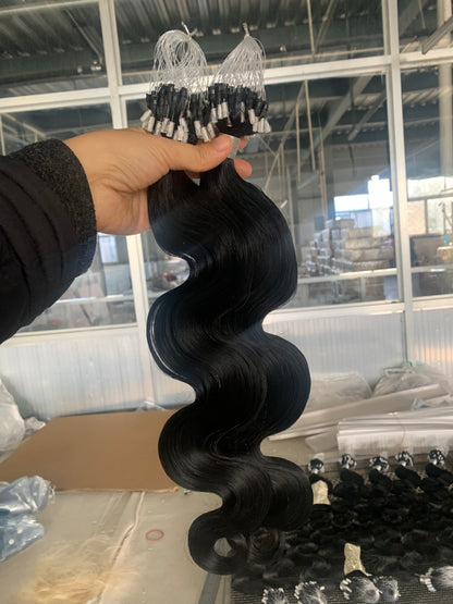 100% Remy Human Hair Micro Ring Hair Extensions 10-28 Inch 100g Per Piece