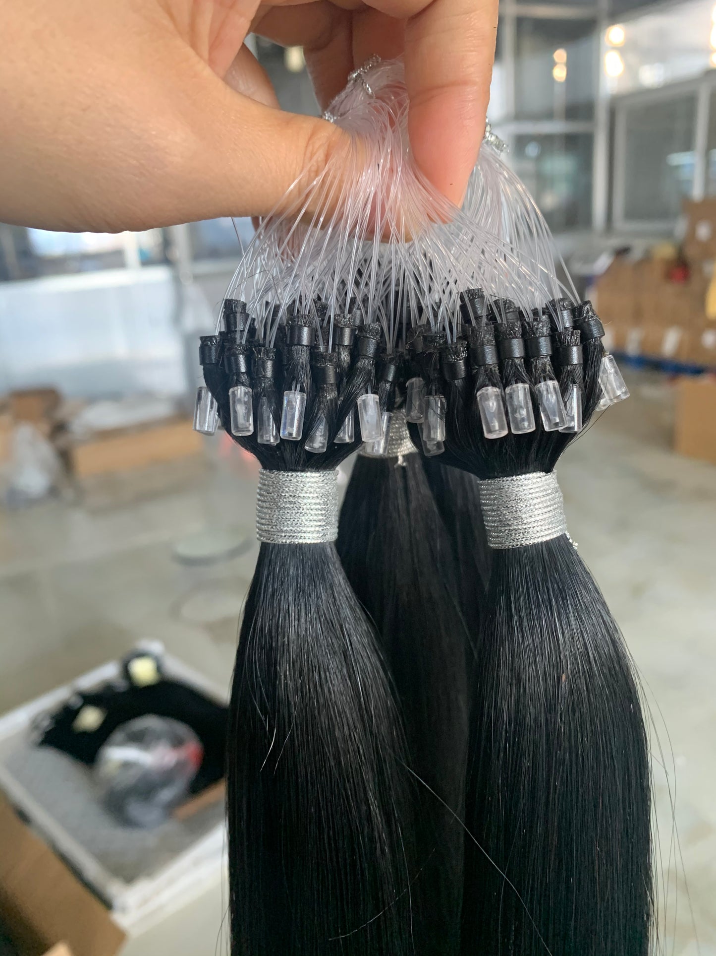 100% Remy Human Hair Micro Ring Hair Extensions 10-28 Inch 100g Per Piece