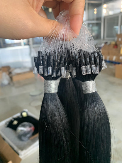 100% Remy Human Hair Micro Ring Hair Extensions 10-28 Inch 100g Per Piece