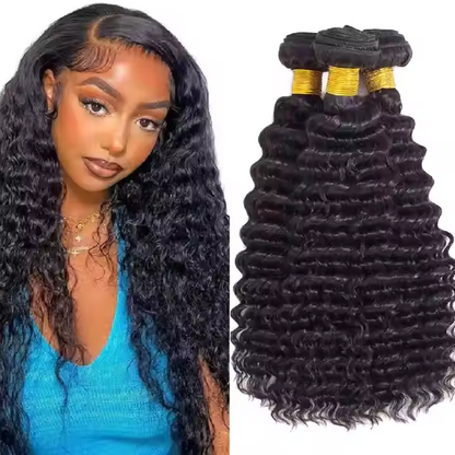 Brazilian Deep Curly Bundles Natural Black Super High Quality
