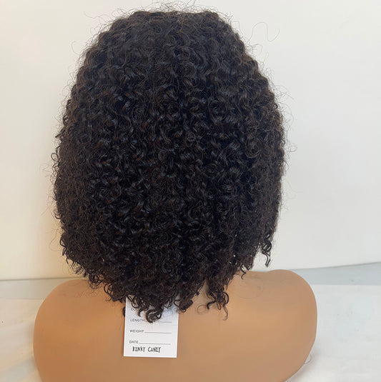 100% Human Hair Kinky Curly 4x4 Lace Closure Wig