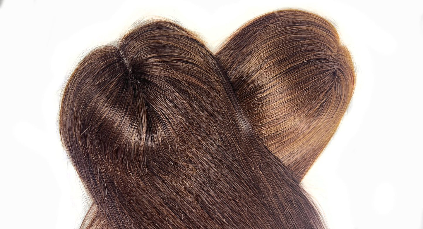 5*5 Mono Base Hair Topper Brown Color 100% Human Hair