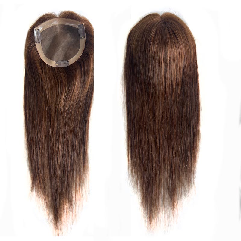5*5 Mono Base Hair Topper Brown Color 100% Human Hair