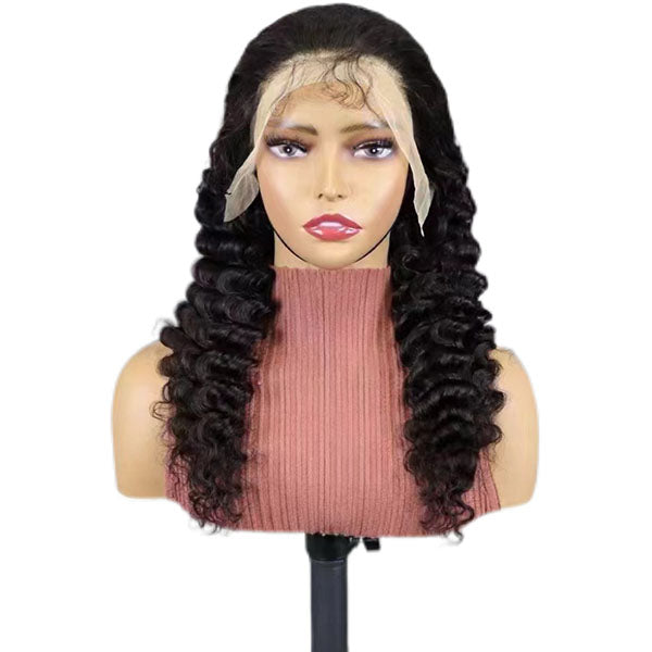 13*4 lace frontal Deep wave 22inch Natural Black wig