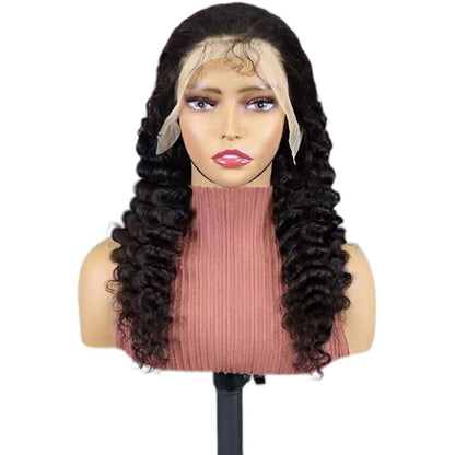 13*4 lace frontal Deep wave 22inch Natural Black wig