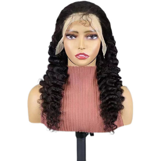 13*4 lace frontal Deep wave 22inch Natural Black wig