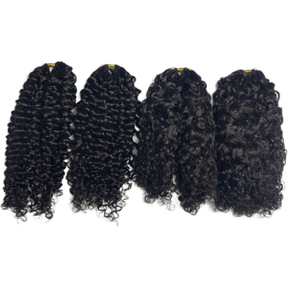 100% human  14 inch  Deep curly Feather crochet hair