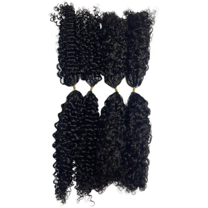 100% human  14 inch  Deep curly Feather crochet hair
