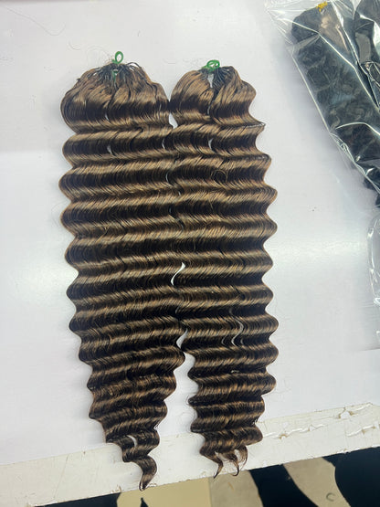 Deep Wave Feather Crochet Hair Extension 100% Remy Human Hair 14-26 Inch